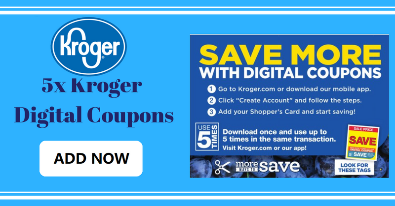 Enter to Add Kroger Digital Coupons to Your Shopper's Card